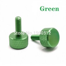 볼트 너트 육각 세트5개/몫 M3 * 6/8/10/12/16 다채로운 알루미늄 널링 손 조임 엄지 나사, 02 green_08 M4 x 12