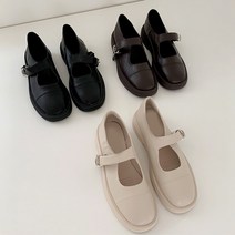 슈니슈 디치 플랫폼 미들굽 메리제인 버클스트랩 플랫슈즈 4cm 3colors