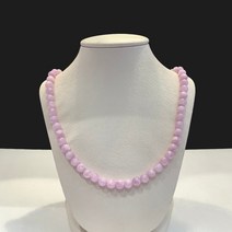 천연석 쿤자이트 6.5~6.7mm 실버 925 목걸이 44cm