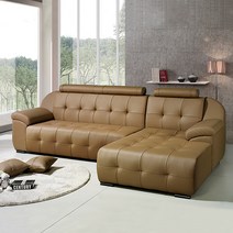 [보루네오] 엘리브 오딜레 이탈리아산 라텍스 천연가죽 4인용 카우치소파 sk057, 카푸치노