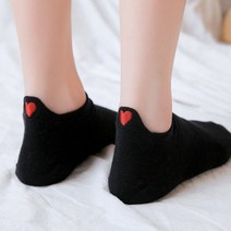 뒤꿈치 자수 사랑스런 심쿵 하트 자수 발목양말