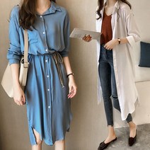 루디아 [당일출고]루시드 7부 소매 셔츠 원피스