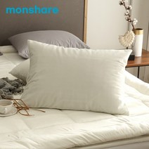 몽쉐어 레이트 실크극세사 베개커버 50x70, 화이트