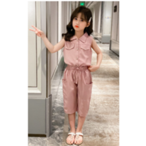 여아 여름 민소매 브라우스 7부바지 세트
