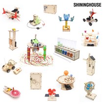 생명과학실험키트 오토마타 나무토막 물리 화학 톱니바퀴 만들기 기구 놀이 도구 교구 모음, 004.드로잉로봇