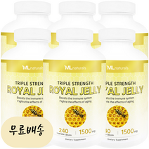 6병 마이라이프 내추럴스 로얄젤리 1500 mg 240 야채캡슐, 6개, 240정