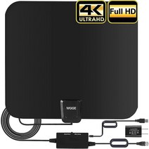WGGE Amplified HD 디지털 TV 안테나 장거리 300마일 이상 4K 1080p Fire tv 스틱 및 모든 구형 TV의 실내 전문 스마트 스위치 앰프 신호 부스터 지원