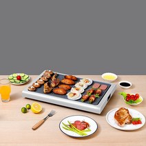 연기없는 연기먹는 안방 반반전기그릴 꼬치 바베큐 야외 가정용 전기 무연 바베큐 그릴 가정용 야외 캠핑, 01 WHITE
