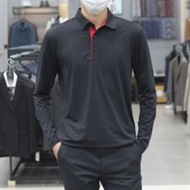 세르지오 세르지오 블랙 캐주얼 카라 티셔츠 STSDKMJ1766BL