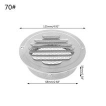 스테인레스 스틸 외벽 통풍구 그릴 원형 덕트 환기 그릴, 70mm