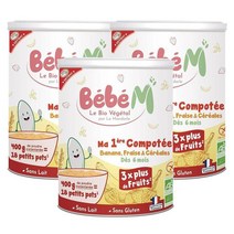 La Mandorle 라 만돌레 베베 M 분유 마이 퍼스트 콩포테 바나나 딸기 시리얼 6개월이상 400g 3팩