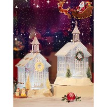 크리스마스 크리스탈교회 장식 인테리어 레트로소품, C 교회 뮤직