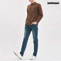잠뱅이 남성 깅엄 체크 셔츠 브라운 AJ3WWH12-BR