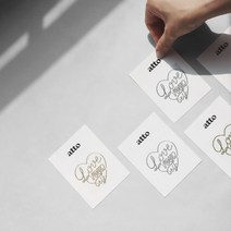 아토 love yourself 메탈스티커, 실버, 1개