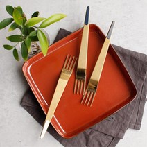 소꾸장터 고급 집들이선물 골드 스텐 간식포크 디져트포크 샐러드포크 미니스텐포크, 퍼플