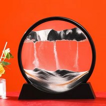 퀵 샌드 페인팅 창조적 인 3D 조경 유리 모래 시계 장식품 가족 거실 장식 남성과 여성을위한 생일 선물 보내기, 블랙 12인치 핫세일 프리미엄 에디션-508