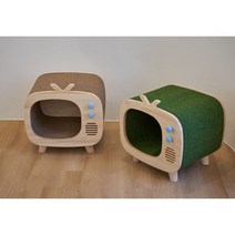 가르르 원목 고양이집 고양이 숨숨집, 그린