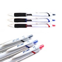 국산 자바 제트라인 유성 볼펜 0.5미리 초저점도 검정 파랑 빨강