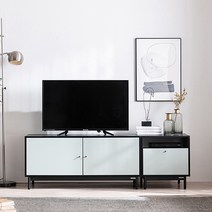 [에몬스홈] 휴이 다용도 거실 수납장세트 1700 도어형, 색상:크림아이보리