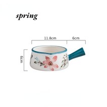 법랑냄비 밀크팬 인덕션 소스 450ml 에나멜 커피 우유 냄비 손잡이가있는 냄비 조리기구 오트밀 버터 요리 팬 비 스틱 가스 스토브 인덕션 팬, 춘윤