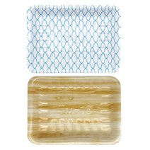 PSP 일회용접시 스티로폼 용기 정육 생선 초밥 그릇 포장 18호 22x16.5x2.5cm 1000개, 청그물