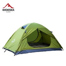 Widesea 캠핑 텐트 여행 방수 관광 텐트 2 사람 겨울 텐트 더블 레이어 전망대 야외 낚시 잠자는, CHINA, 01 Green