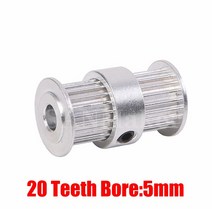 3D프린터부품 GT2 풀리 타입 더블 헤드 20mm 9mm 너비 보어 타이밍 벨트 용 5 & 8mm 3D 프린터 부품 기어, 01 20teeth bore 5mm