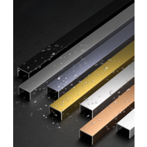 ㄷ자 몰딩 알루미늄 벽 천장 벽면 미장용 코너 비드, 10x16mm 매트 골드, 3m