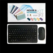 블루투스 키보드 미니 무선 블루투스 호환 키보드 마우스 세트 충전식 안드로이드 Ios 윈도우즈, 04 Black
