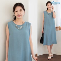 인견 민소매 솔리드 원피스 라운지웨어 홈웨어_쿨민트