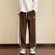 ANYOU 가을 겨울 와이드 이지 캐주얼 팬츠 코듀로이팬츠
