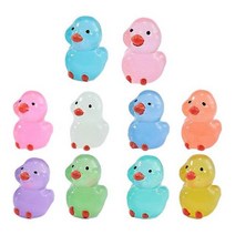 미니 오리 빛나는 작은 오리 화분 장식 미니 수지 오리 장식 DIY 정원 인형집 오리 베이비 샤워, 10 colors 10PCS 2