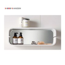 한샘 거울 LED조명경 AL프레임 콤비네이션 우드 라운드선반 욕실거울, 라운드선반거울