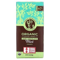 Equal Exchange 유기농 다크 초콜릿 민트 크런치 80g(2.8oz) 2팩