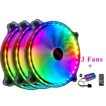 쿨링팬 COOLMOON-환풍기 200mm 조용한 PC 컴퓨터 케이스 팬 6 핀 음소거 RGB 쿨러 라디에이터 조정 5V, 03 3 in 1