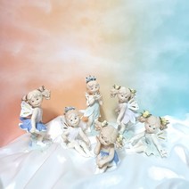 천사 도자기인형 3P 세트 야드로 장식소품 도자기장식품 귀여운소품 피겨린 두디, 서있는천사 3p 세트