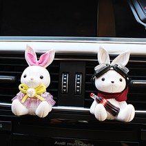 꿈을주는향기 봉제토끼인형 차량용 석고 방향제 +10ml 추가리필 증정, 봉제토끼인형세트, 아르페쥬