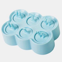 실리콘 아이스크림 몰드 식품급 식재료 DIY 만들기 아이스바(6칸), 직사각형, 블루, 애니멀