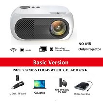 빔프로젝터 pf610p pf50ka 저스미니빔 PF50KA PF610P XIDU-미니 프로젝터 지원 1080P 풀 HD 네이티브 480P, 03 White  projector_01 EU 플러그