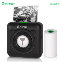 핸드폰사진인화기 사진출력기Peripage A6 304DPI 미니 포토 BT 프린터 포켓 마커 7 롤 용지 휴대 전화, 02 Black