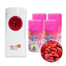 산도깨비 자동분사 방향제 향기속으로 센서형 1개 + 딸기향 290ml 4개