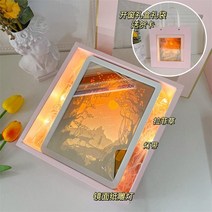 발렌타인데이 선물 3D 거울 LED 무드등 여친 화이트데이 특이한선물 학생선물 쓸데없는선물, C