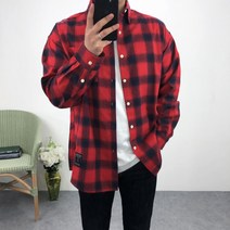 엠클로 오버핏 스프링 버블체크남방(2color)