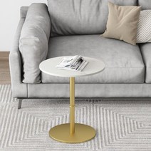 YEAR COLOR 당일배송 대리석 타원형 테이블 골드 거실 소파 협탁 보조 간이 탁자 2colors, 나노골드