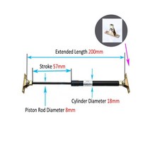 스트럿바 보강 지지대 1PC 150-220mm 20kg/200N/44LB 범용 스트럿 바 가스 스프링 지원 부팅 보닛 자동차, 14 200mm-D