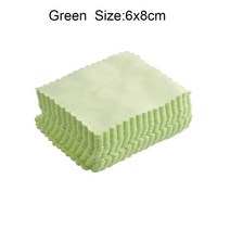손세차100pcs 8x8cm 10x15cm 블랙 마이크로 화이버 안경 클리닝 크로스 렌즈 스크린 클린 헝겊, 02 Green 6x8cm