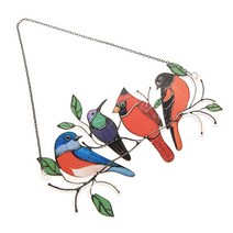와이어에 조류 스테인드 글라스 디피 진열대 차트북장식 소품 Suncatcher 창 패널 정원, 한개옵션0