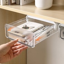 붙이는 히든서랍 투명 슬라이딩 박스 책상 밑 부착형 틈새서랍 미니서랍, 일반형, 블랙, 1개