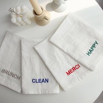 [메종텍스타일] 감성 레터링자수 키친크로스 린넨냅킨, 스타일:브런치