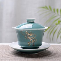티팟 차 주전자 도자기 유리 고급 흑요석 tureen 150ml 쿵후 세트 쿵푸 꽃, 02